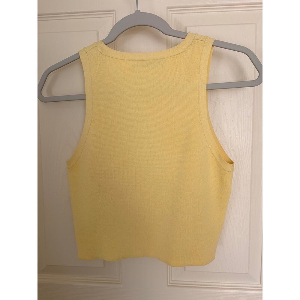 Zara Yellow Sleeveless Knit Tank Top Size M - Picture 2 of 3